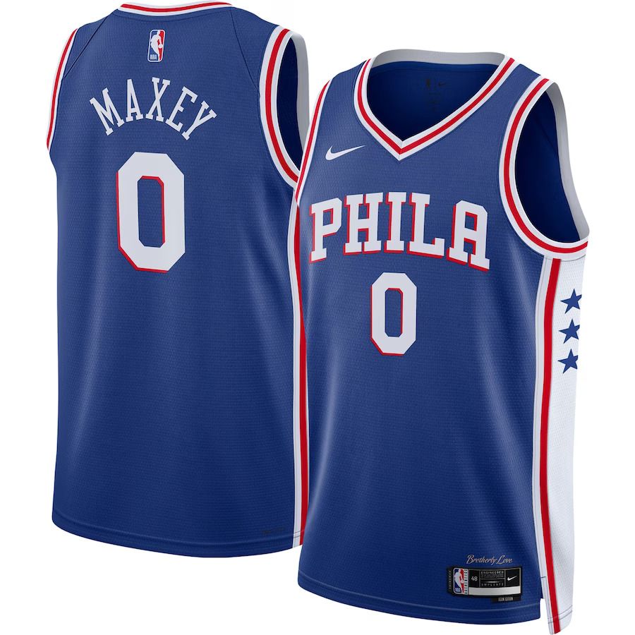Men Philadelphia 76ers #0 Tyrese Maxey Nike Royal 2022-23 Swingman NBA Jersey->philadelphia 76ers->NBA Jersey